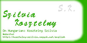 szilvia kosztelny business card